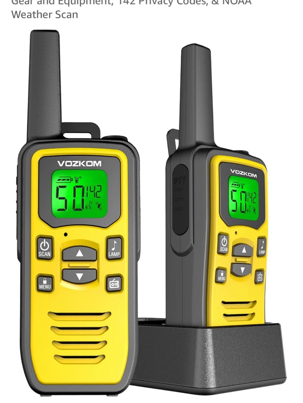 Gray  Two-Way Radio Walkie Talkies - Portable Rechargeable Set